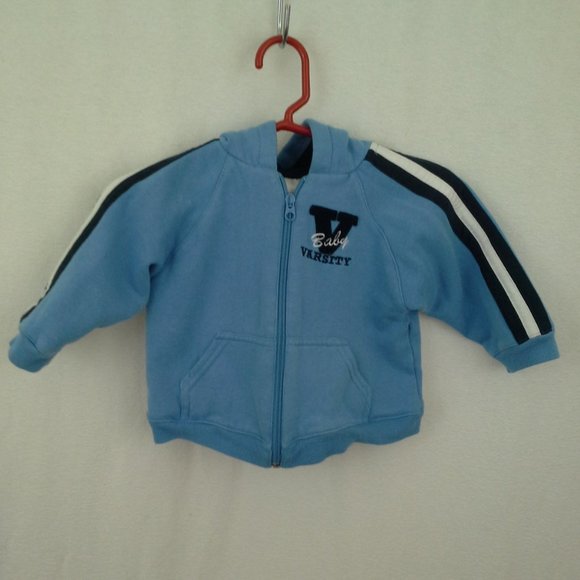 Miniwear boys knit hoodie jacket Size 18M Zip front Light blue - Picture 1 of 10
